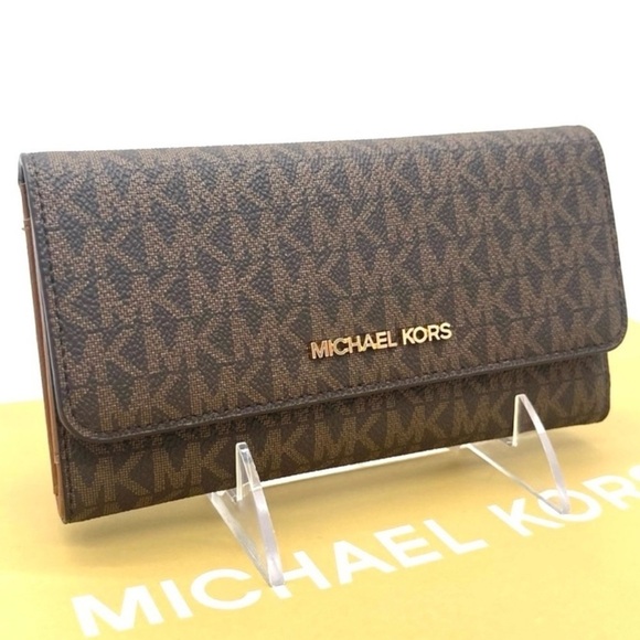Michael Kors Trifold Wallet Brown/Gold (NWT)